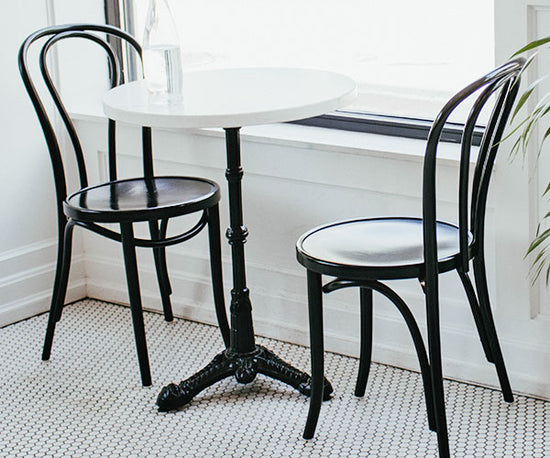 Black Fan Back Metal Chair