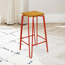 Hairpin Bar Stool with Solid Wood Seat