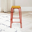 Hairpin Bar Stool with Solid Wood Seat