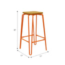 Hairpin Bar Stool with Solid Wood Seat