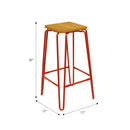 Hairpin Bar Stool with Solid Wood Seat
