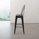 Marais A Cafe Bar Stool with High Back