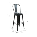 Marais A Cafe Bar Stool with High Back