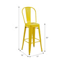 Marais A Cafe Bar Stool with High Back