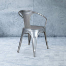 Heritage Industrial Metal Arm Chair with Slat Back