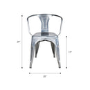 Heritage Industrial Metal Arm Chair with Slat Back