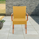 Lyon Tan Patio Dining Arm Chair