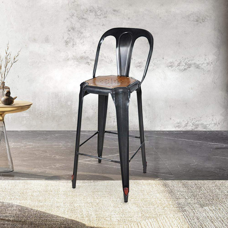 x Marais Bar Stool with High Back Amerivend Works
