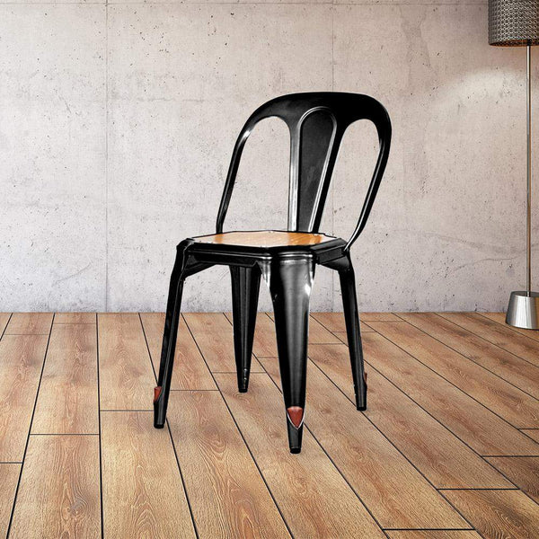 Marais Dining Chair #color_Black Semi Gloss/Ash Brown