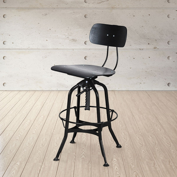 Toledo Adjustable Height Swivel Bar Chair #color_Black/Black