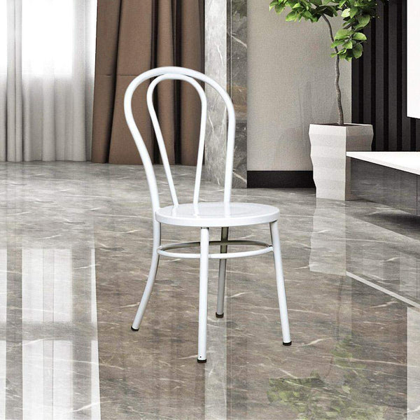 Fan Back Metal Chair, Ice Cream Chair #color_White