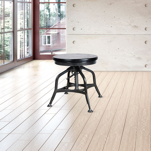 Toledo Swivel Adjustable Height Dining Stool #color_Black/Gunmetal